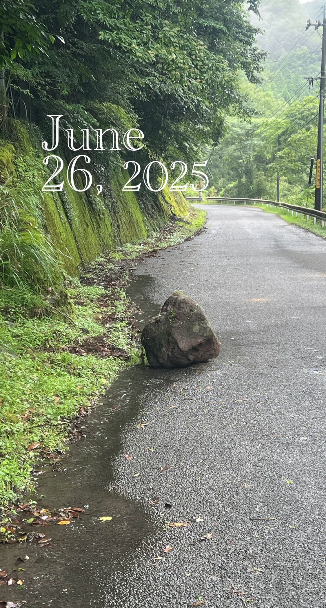 大きな落石。